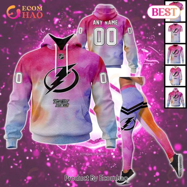 Tampa Bay Lightning Custom Your Name & Number Breast Cancer Awareness Month 3D Hoodie