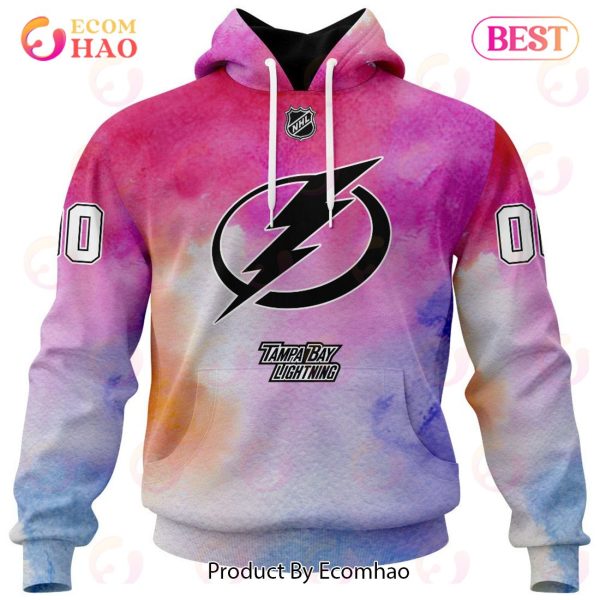 Tampa Bay Lightning Custom Your Name & Number Breast Cancer Awareness Month 3D Hoodie