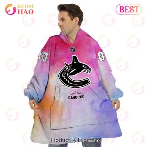 Vancouver Canucks Custom Your Name & Number Breast Cancer Awareness Month 3D Hoodie