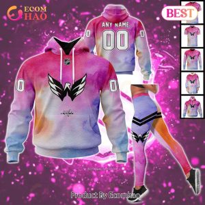 Washington Capitals Custom Your Name & Number Breast Cancer Awareness Month 3D Hoodie