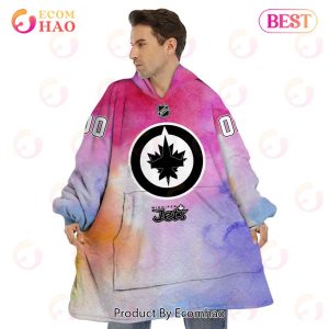 Winnipeg Jets Custom Your Name & Number Breast Cancer Awareness Month 3D Hoodie