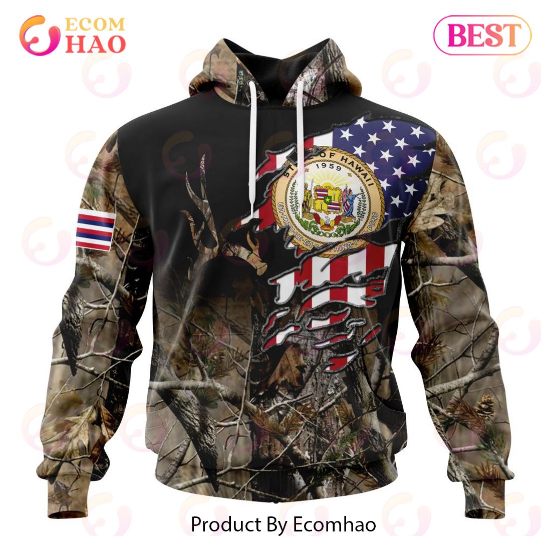 Georgia Special Camo Realtree Hunting 3D Hoodie