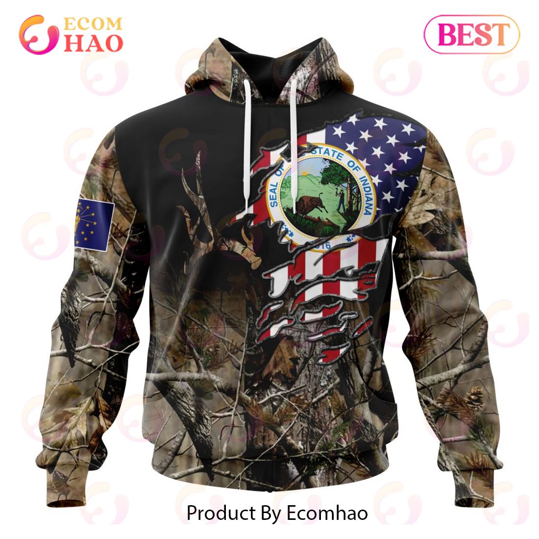 Kentucky Special Camo Realtree Hunting 3D Hoodie