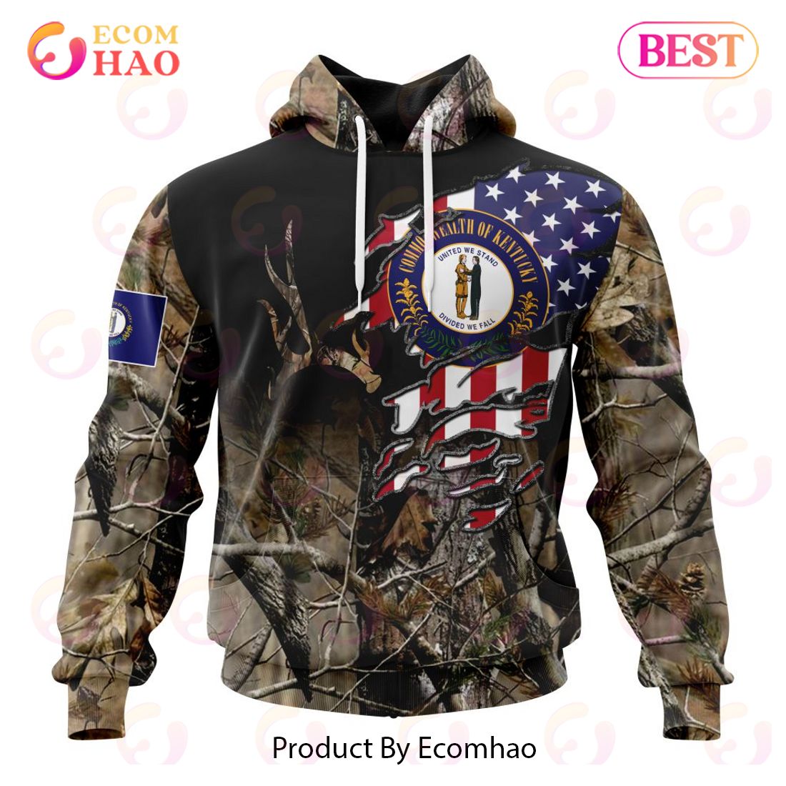 Maryland Special Camo Realtree Hunting 3D Hoodie