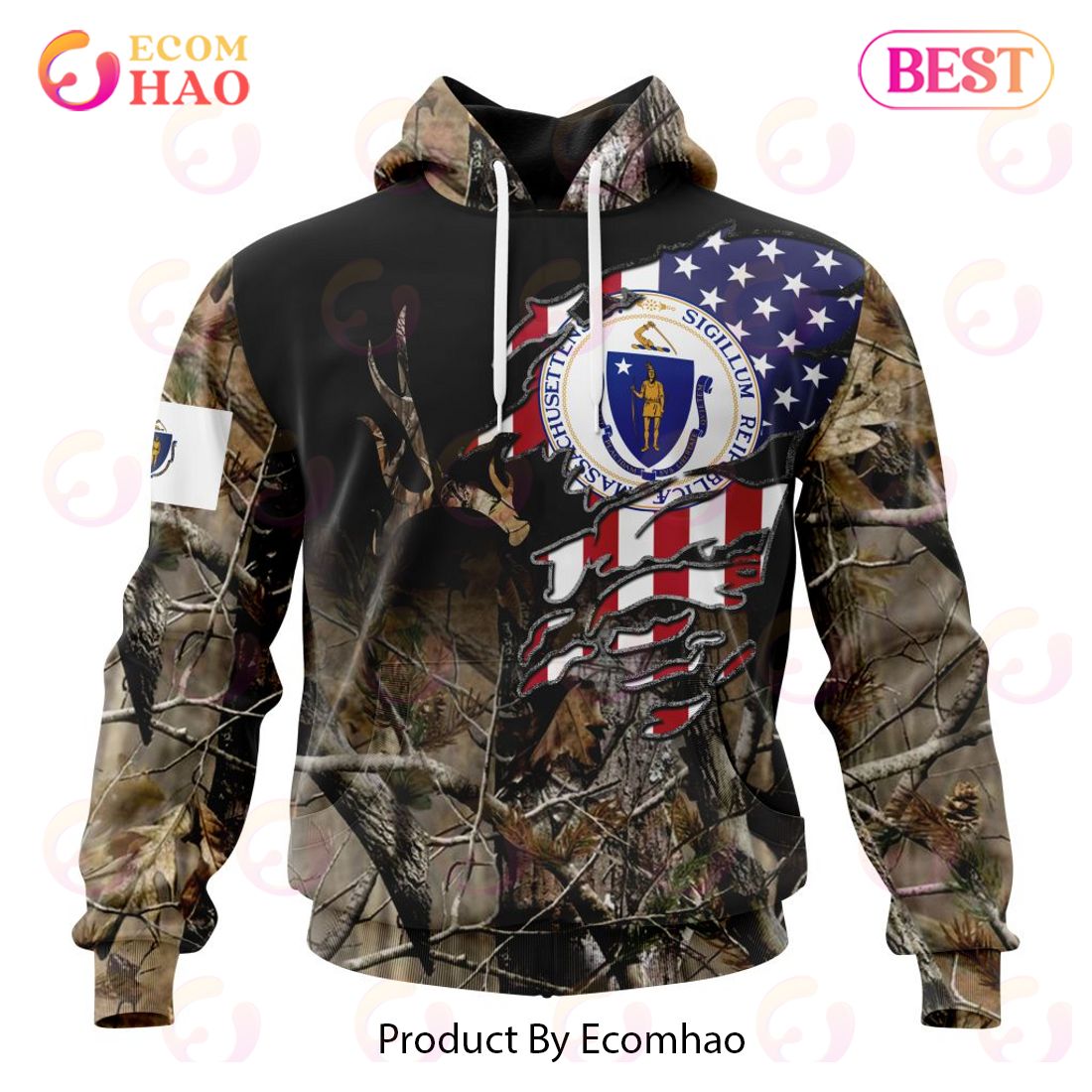 Maryland Special Camo Realtree Hunting 3D Hoodie