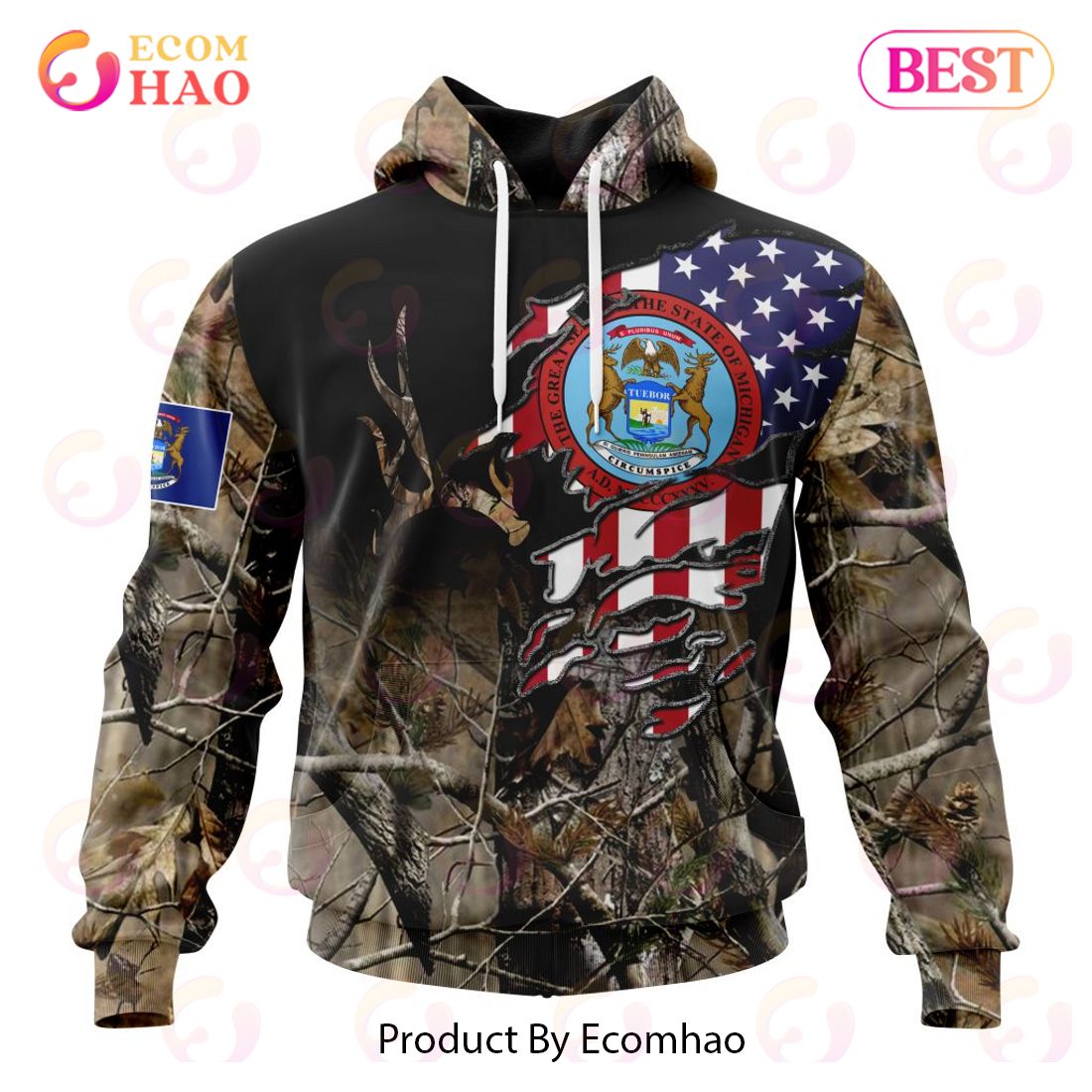 Maryland Special Camo Realtree Hunting 3D Hoodie