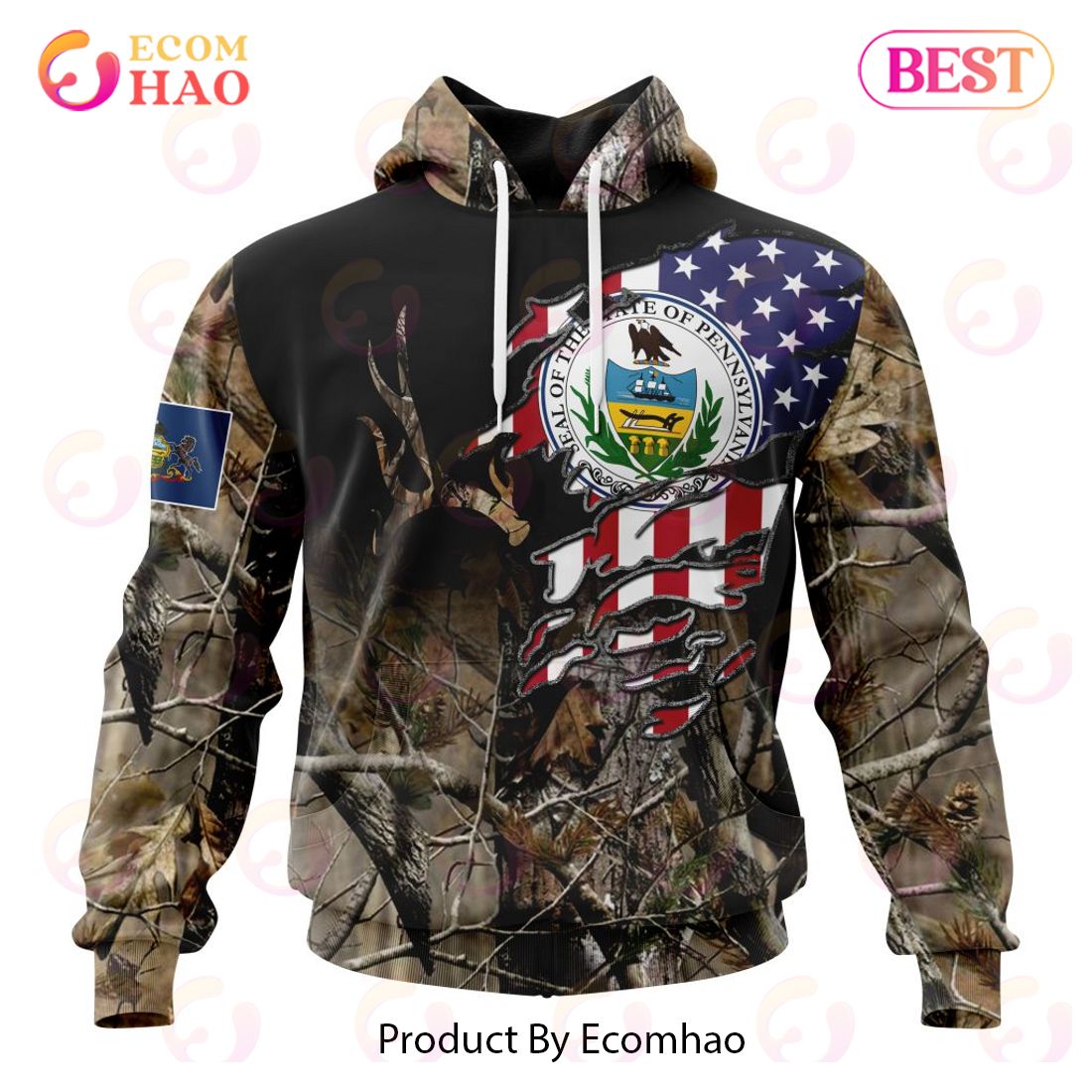 Ohio Special Camo Realtree Hunting 3D Hoodie