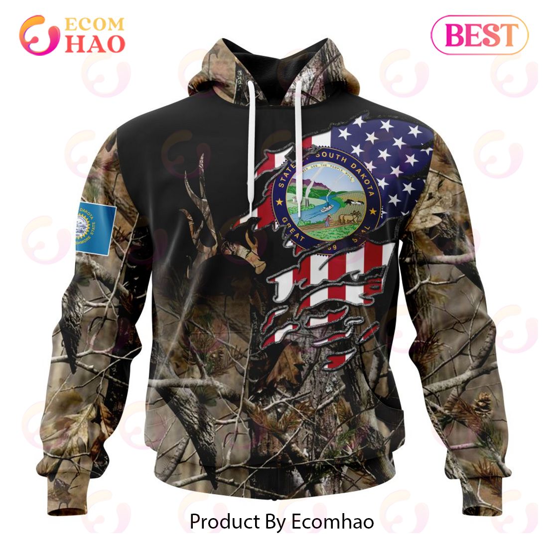 Oklahoma Special Camo Realtree Hunting 3D Hoodie