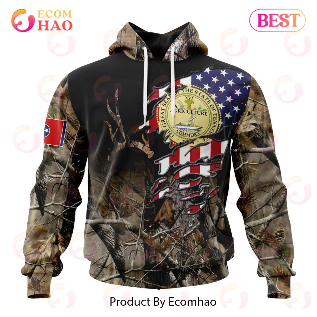 Virginia Special Camo Realtree Hunting 3D Hoodie