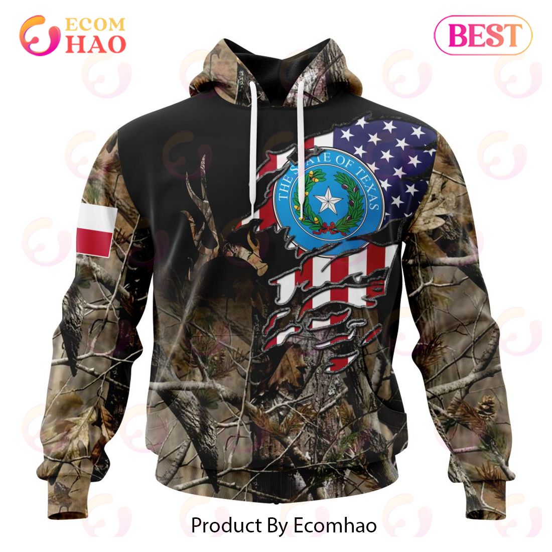 Tennessee Special Camo Realtree Hunting 3D Hoodie