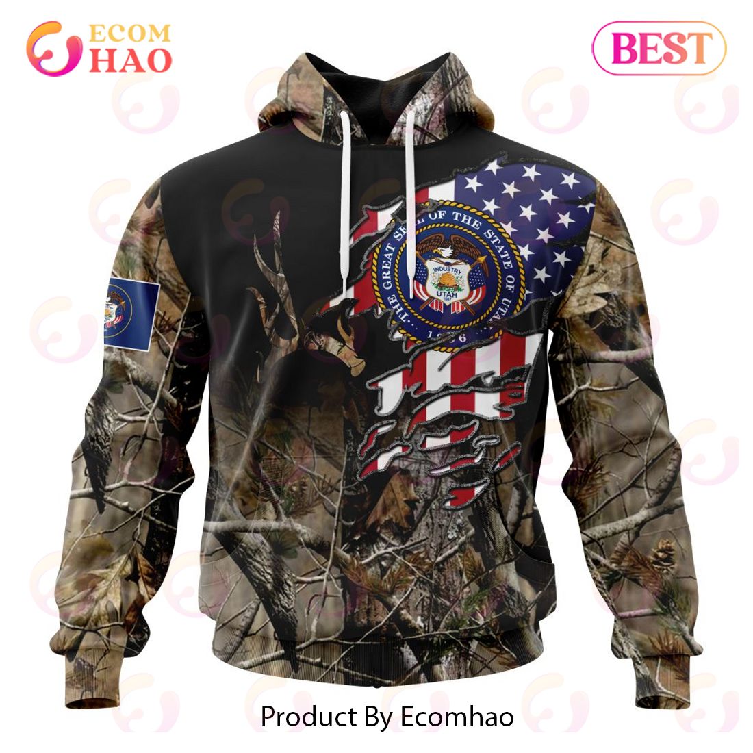 Tennessee Special Camo Realtree Hunting 3D Hoodie