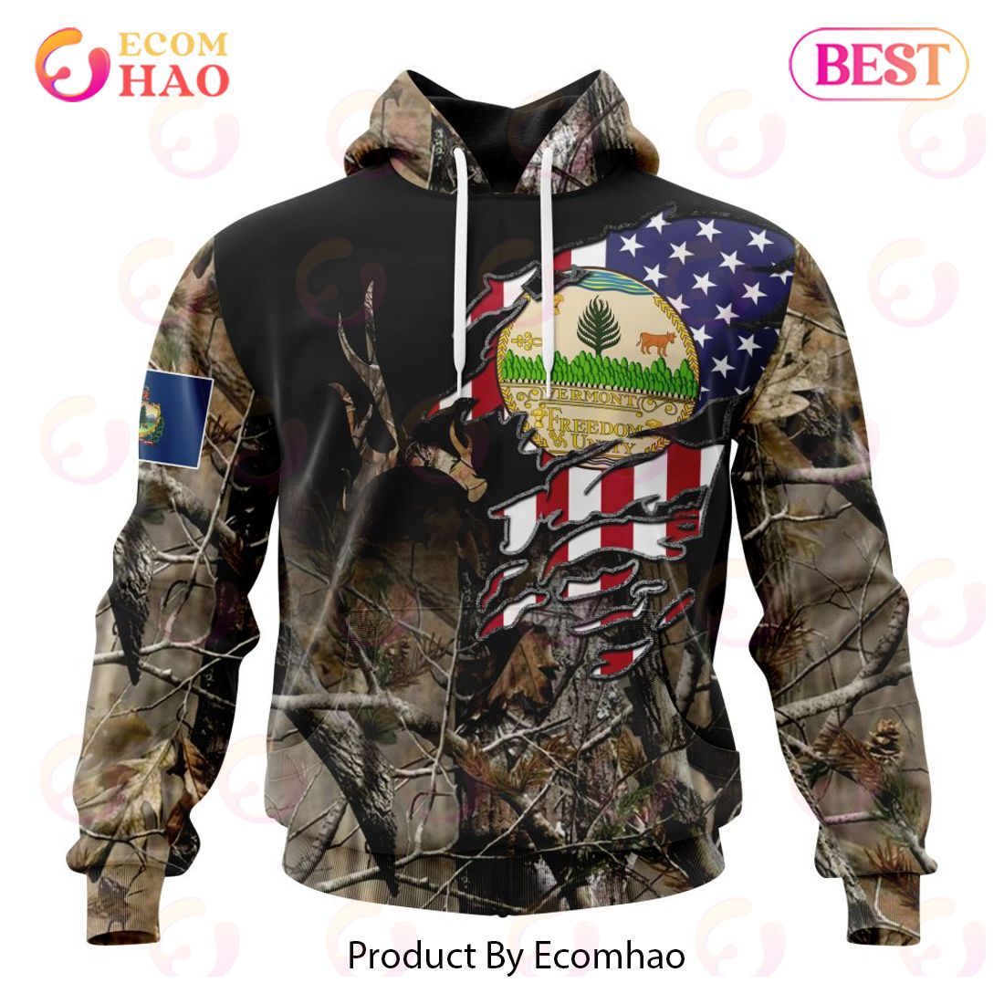 South Carolina Special Camo Realtree Hunting 3D Hoodie