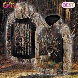 UA Deer Hunting Pattern American Flag 3D Hoodie