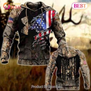 UA Hunting American Flag 3D Hoodie