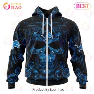 Best NFL Detroit Lions Special Design With Skull Art 3D Hoodie Limited Edition