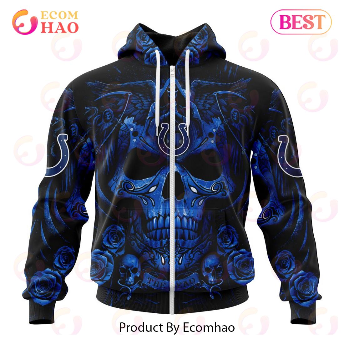 Best NFL Indianapolis Colts Special Design With Skull Art 3D Hoodie Limited Edition