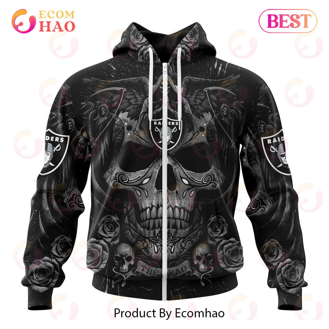 Best NFL Las Vegas Raiders Special Design With Skull Art 3D Hoodie Limited Edition