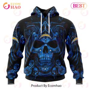 Best NFL Los Angeles Chargers Special Design With Skull Art 3D Hoodie Limited Edition