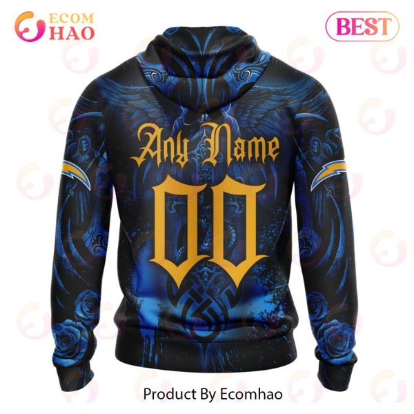 NFL Los Angeles Rams Skull Funny Blue 3D Hoodie Zip Hoodie For Men