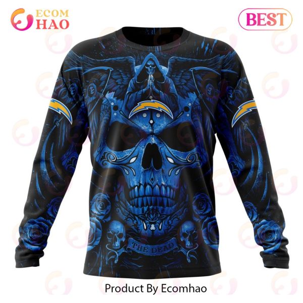 NFL Los Angeles Rams Skull Funny Blue 3D Hoodie Zip Hoodie For Men And Women  Sport Gift - Banantees