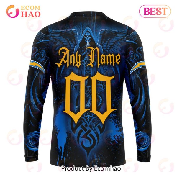 Best NFL Los Angeles Chargers Special Design With Skull Art 3D Hoodie Limited Edition