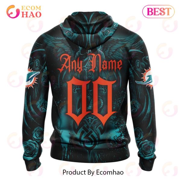 Best NFL Miami Dolphins Special Design With Skull Art 3D Hoodie Limited Edition