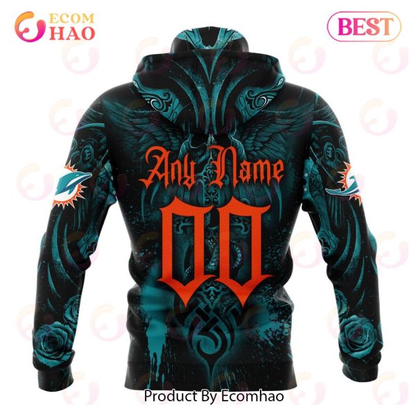 Best NFL Miami Dolphins Special Design With Skull Art 3D Hoodie Limited Edition