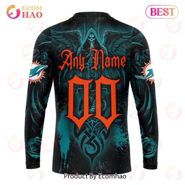 Best NFL Miami Dolphins Special Design With Skull Art 3D Hoodie Limited Edition