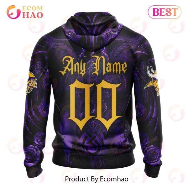 Best NFL Minnesota Vikings Special Design With Skull Art 3D Hoodie Limited Edition