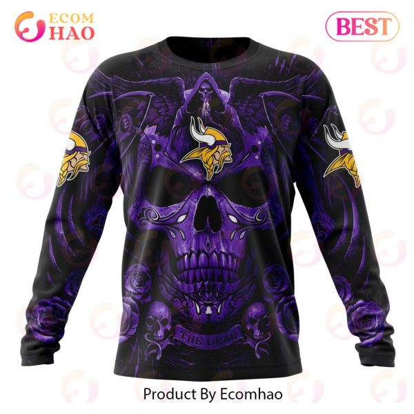 Best NFL Minnesota Vikings Special Design With Skull Art 3D Hoodie Limited Edition