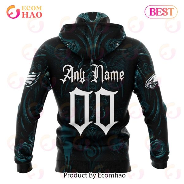 Best NFL Philadelphia Eagles Special Design With Skull Art 3D Hoodie Limited Edition