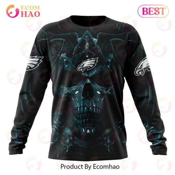 Best NFL Philadelphia Eagles Special Design With Skull Art 3D Hoodie Limited Edition