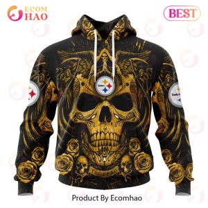 Best NFL Pittsburgh Steelers Special Design With Skull Art 3D Hoodie Limited Edition