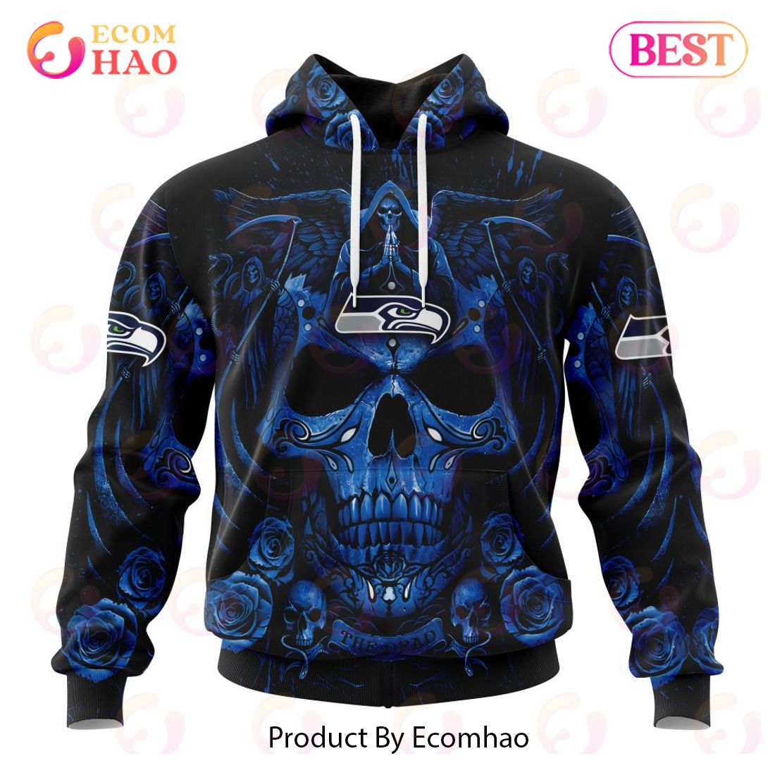 Best NFL Seattle Seahawks Special Design With Skull Art 3D Hoodie Limited Edition