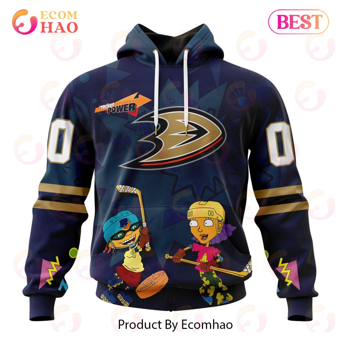 NHL Anaheim Ducks Specialized For Rocket Power 3D Hoodie