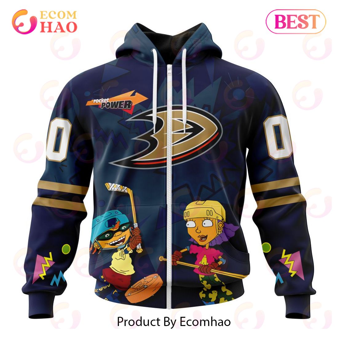 NHL Anaheim Ducks Specialized For Rocket Power 3D Hoodie