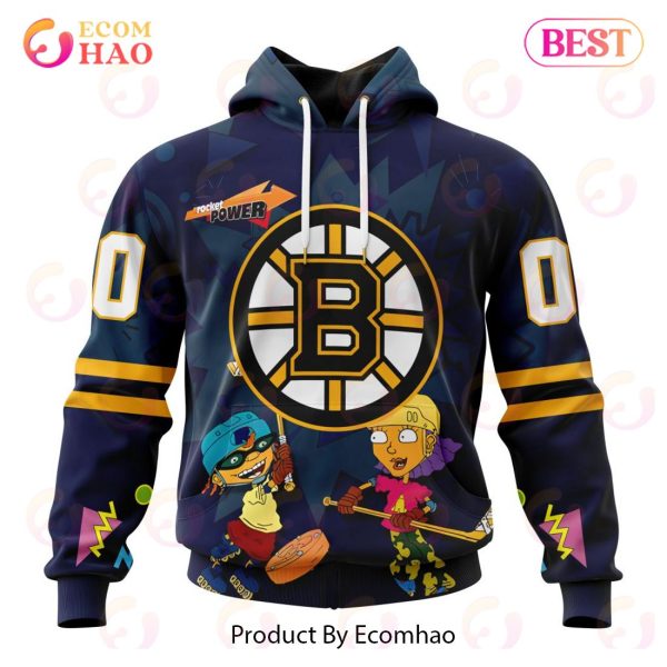 NHL Boston Bruins Specialized For Rocket Power 3D Hoodie