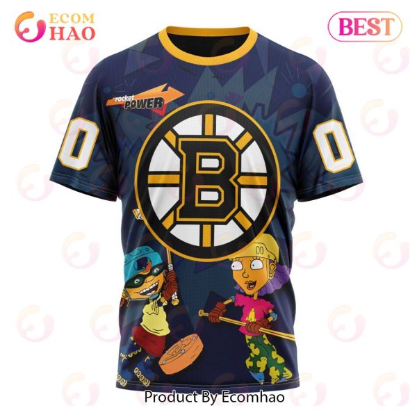 NHL Boston Bruins Specialized For Rocket Power 3D Hoodie