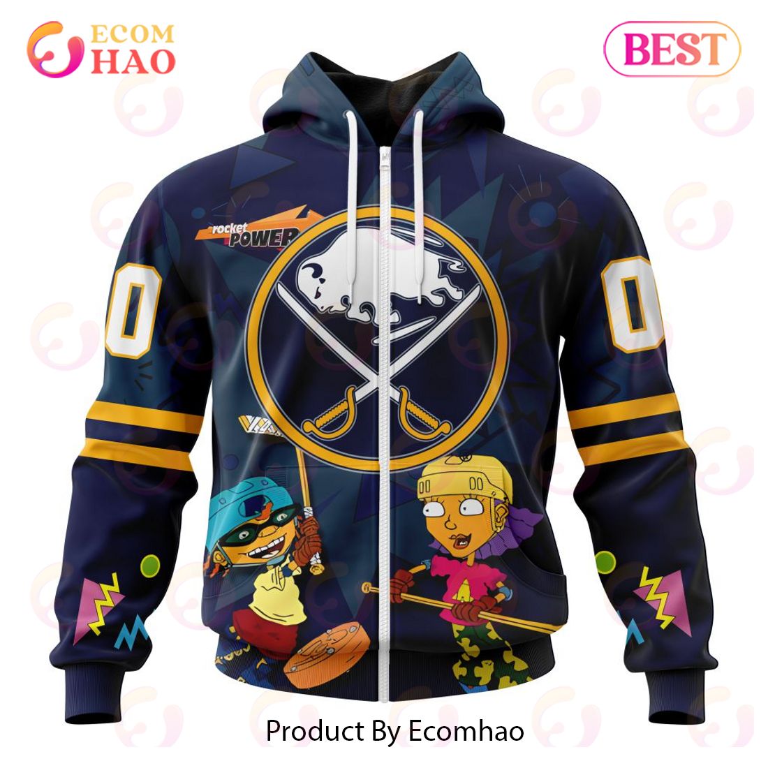 NHL Buffalo Sabres Specialized For Rocket Power 3D Hoodie