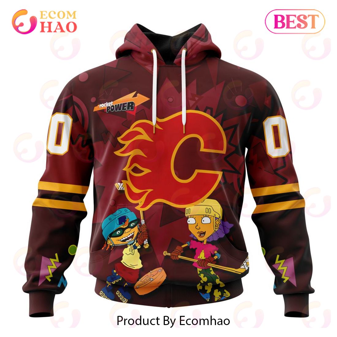 NHL Calgary Flames Specialized For Rocket Power 3D Hoodie