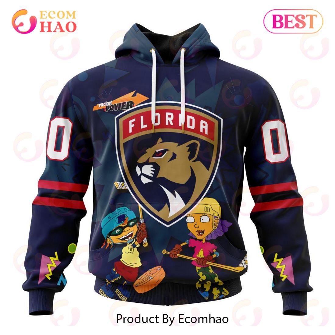 NHL Florida Panthers Specialized For Rocket Power 3D Hoodie