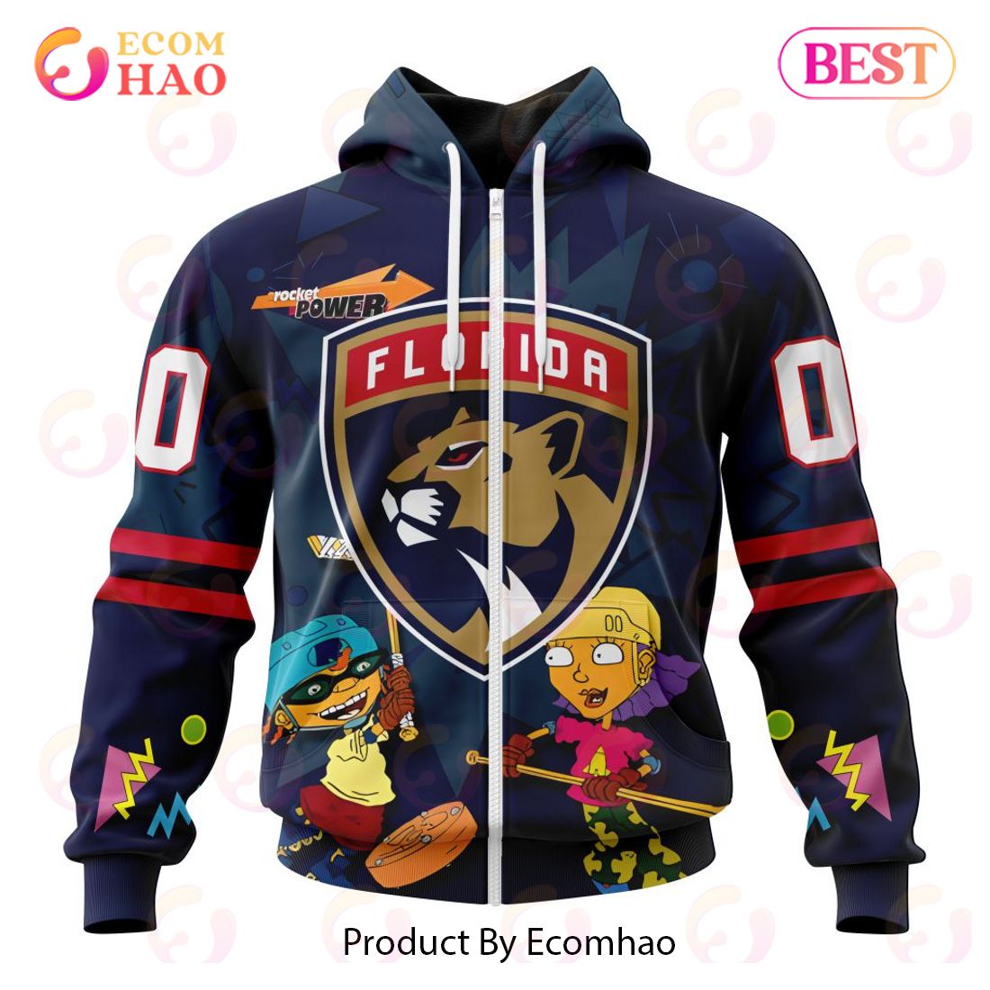 NHL Florida Panthers Specialized For Rocket Power 3D Hoodie