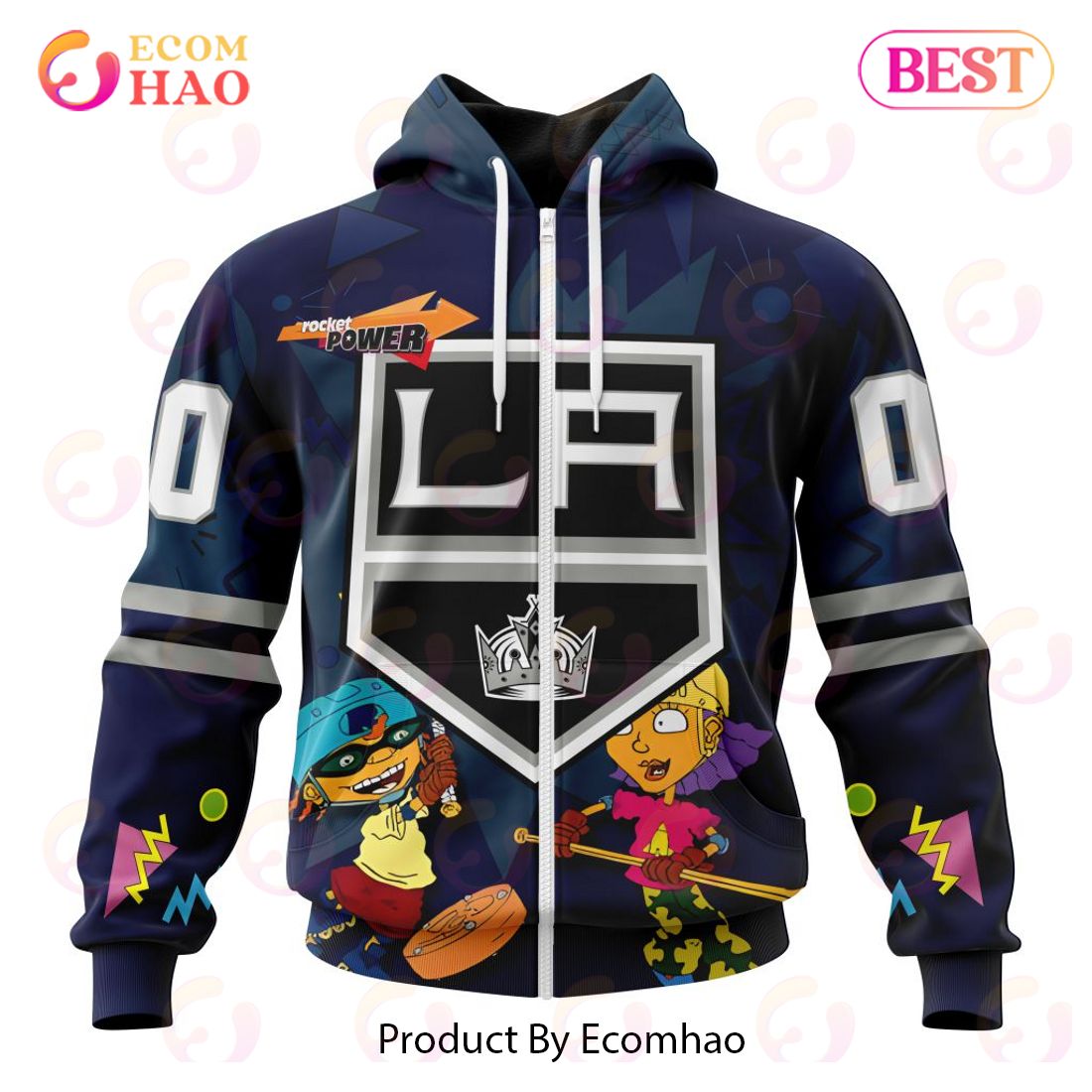 NHL Los Angeles Kings Specialized For Rocket Power 3D Hoodie