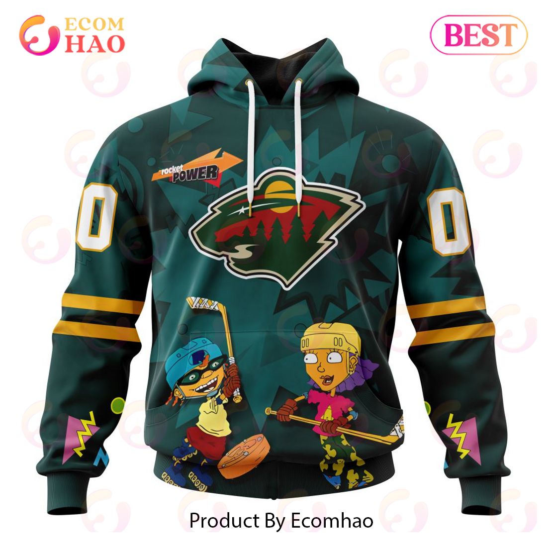 NHL Minnesota Wild Specialized For Rocket Power 3D Hoodie