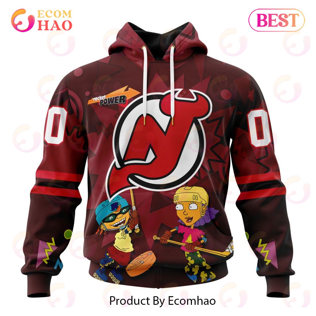 NHL New Jersey Devils Specialized For Rocket Power 3D Hoodie