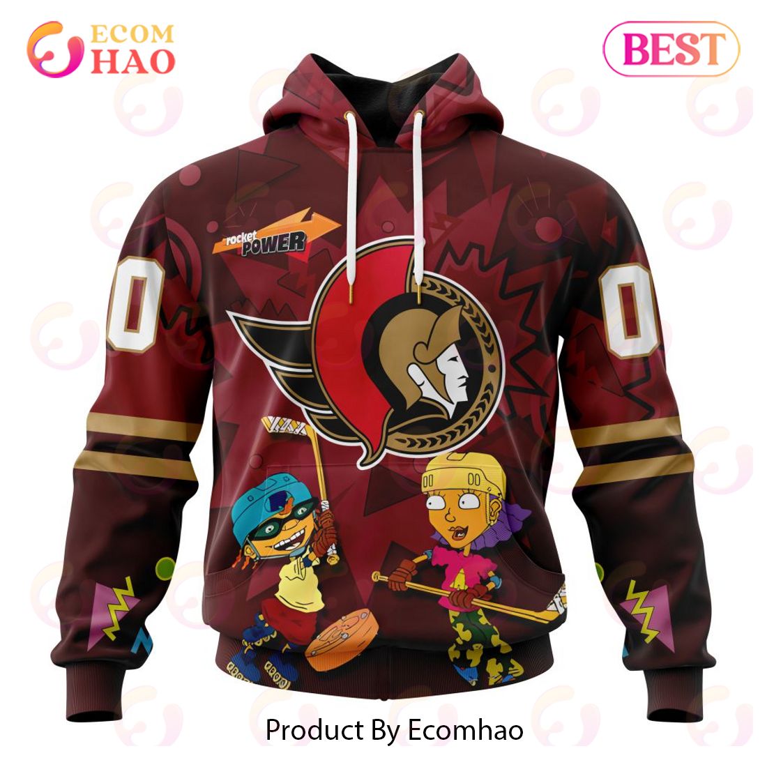 NHL Ottawa Senators Specialized For Rocket Power 3D Hoodie