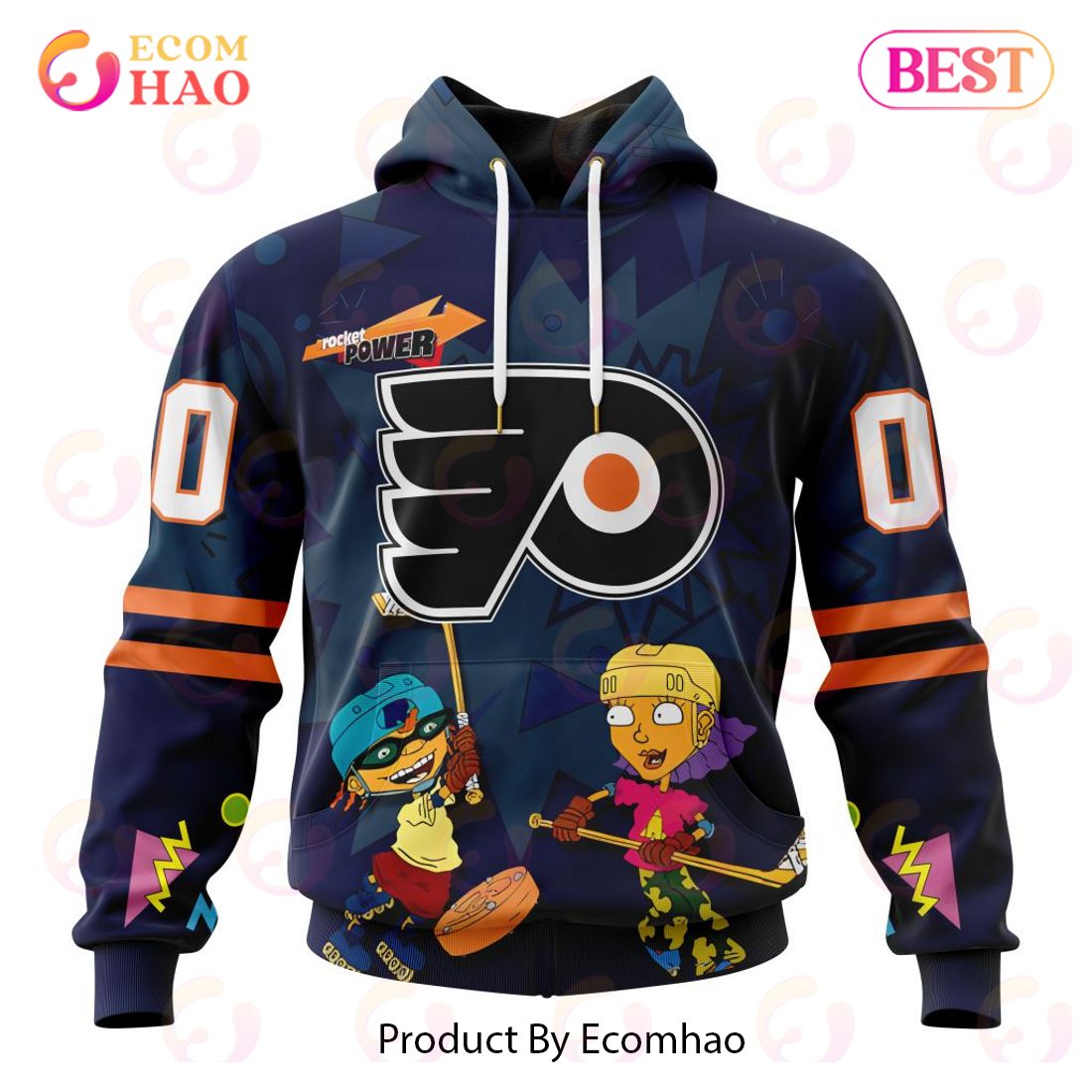 NHL Philadelphia Flyers Specialized For Rocket Power 3D Hoodie