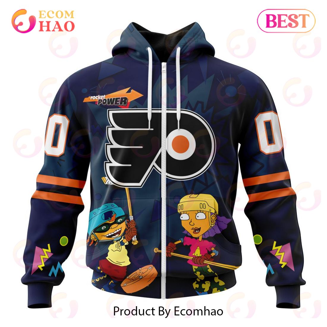 NHL Philadelphia Flyers Specialized For Rocket Power 3D Hoodie