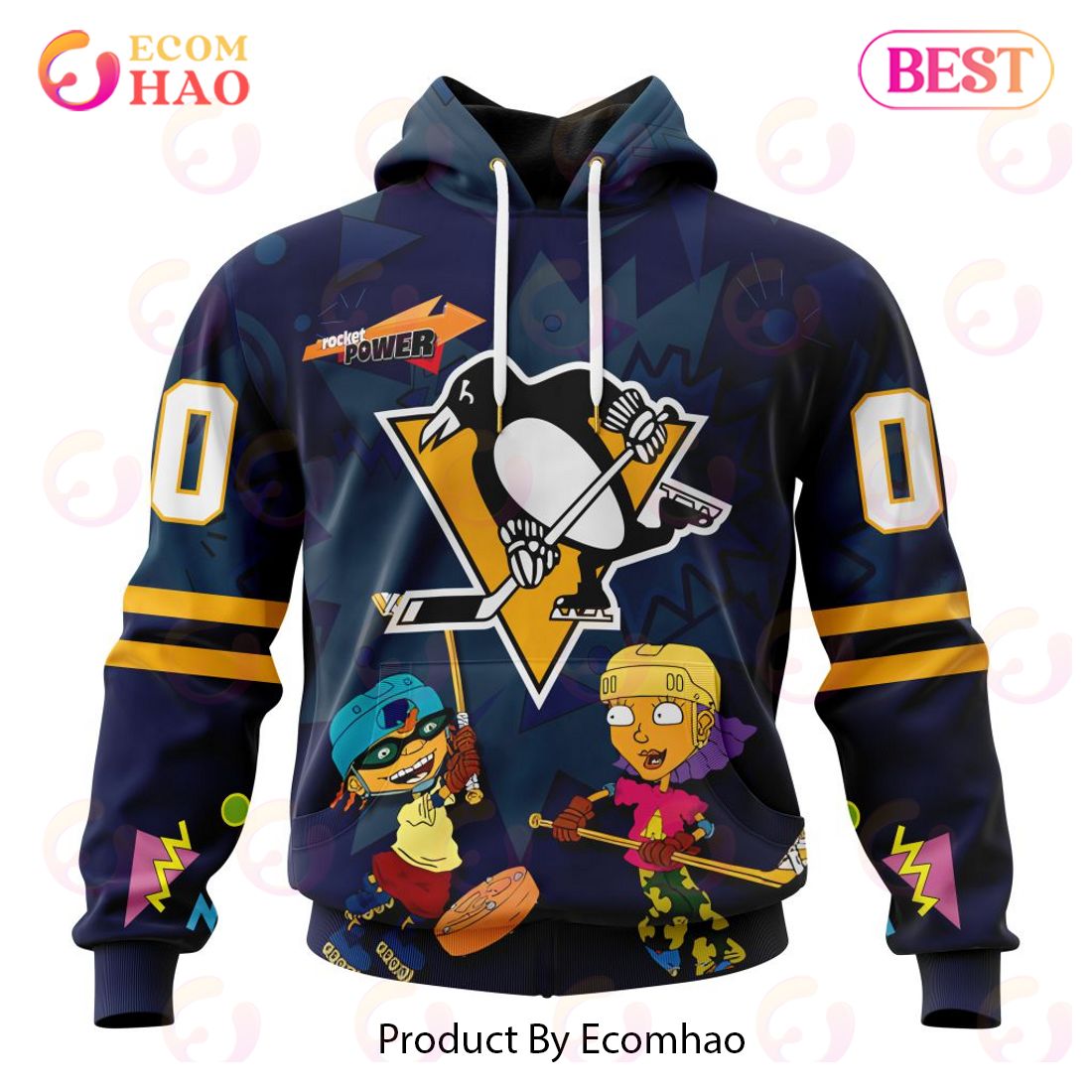 NHL Pittsburgh Penguins Specialized For Rocket Power 3D Hoodie