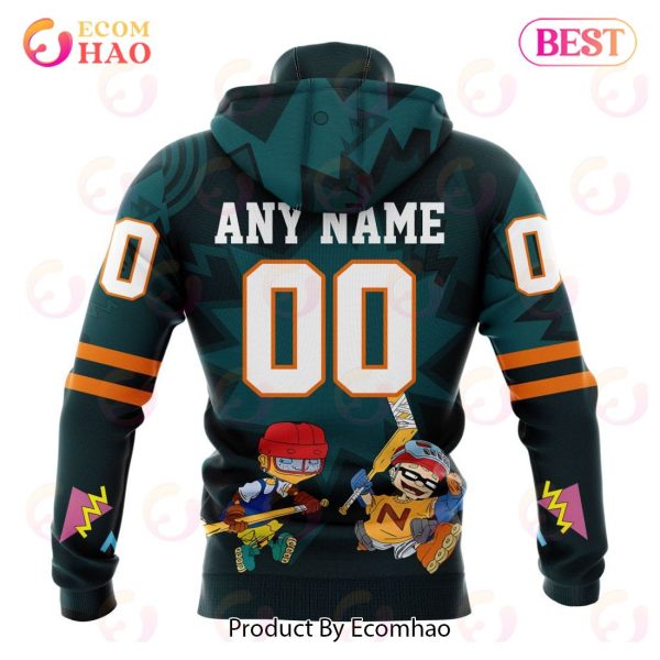 NHL San Jose Sharks Specialized For Rocket Power 3D Hoodie
